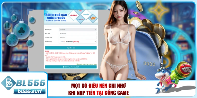 Một số điều nên ghi nhớ khi nạp tiền tại cổng game